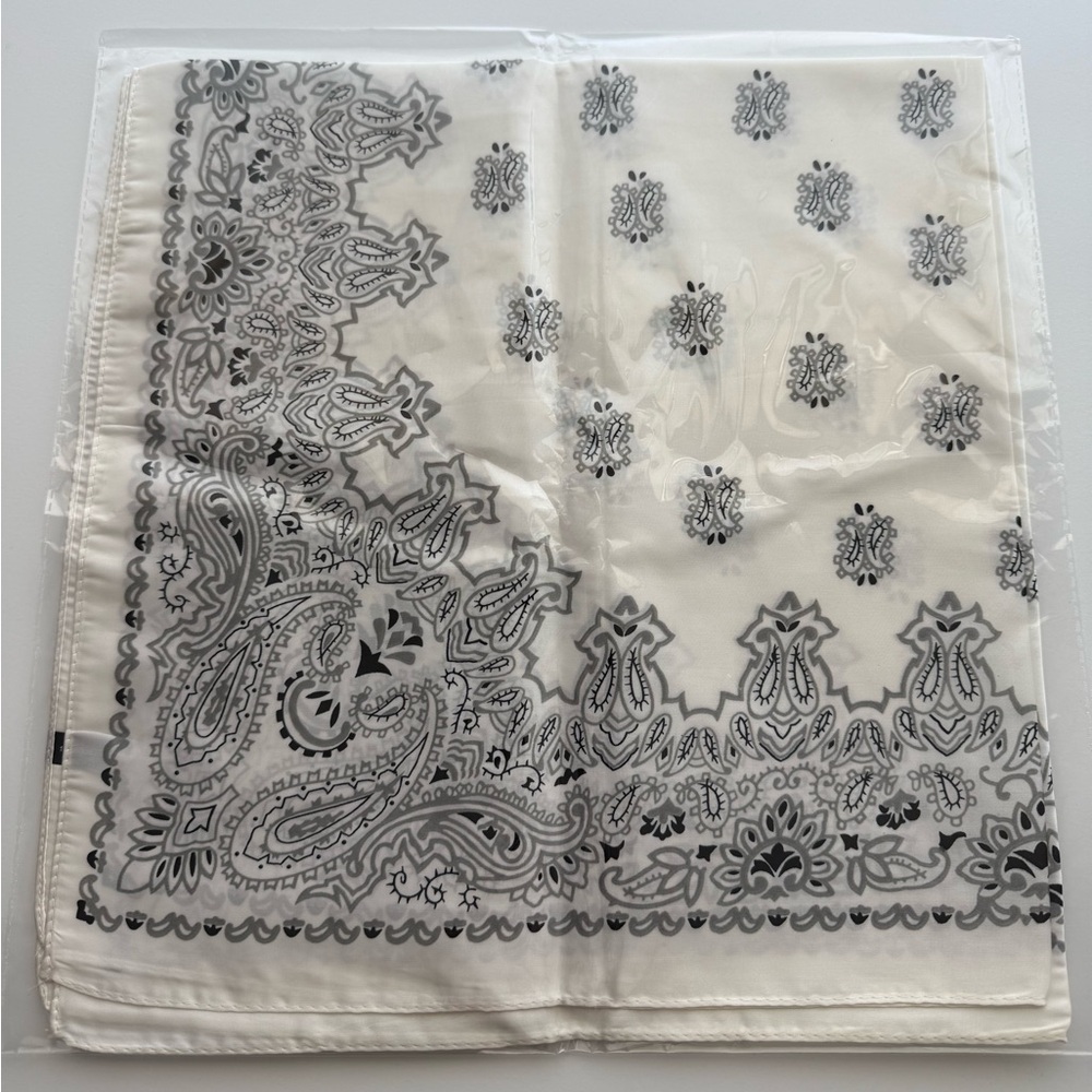 White Satin Paisley Bandana